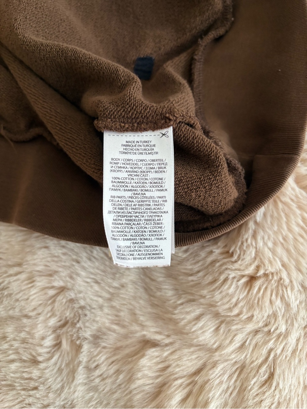 Polo Ralph Lauren Brown French Terry Quarter Zip Sweatshirt Size Large Preppy - Picture 10 of 16